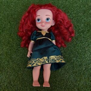 Disney Brave Merida Toddler Doll Emerald Green Dress Gold Trim